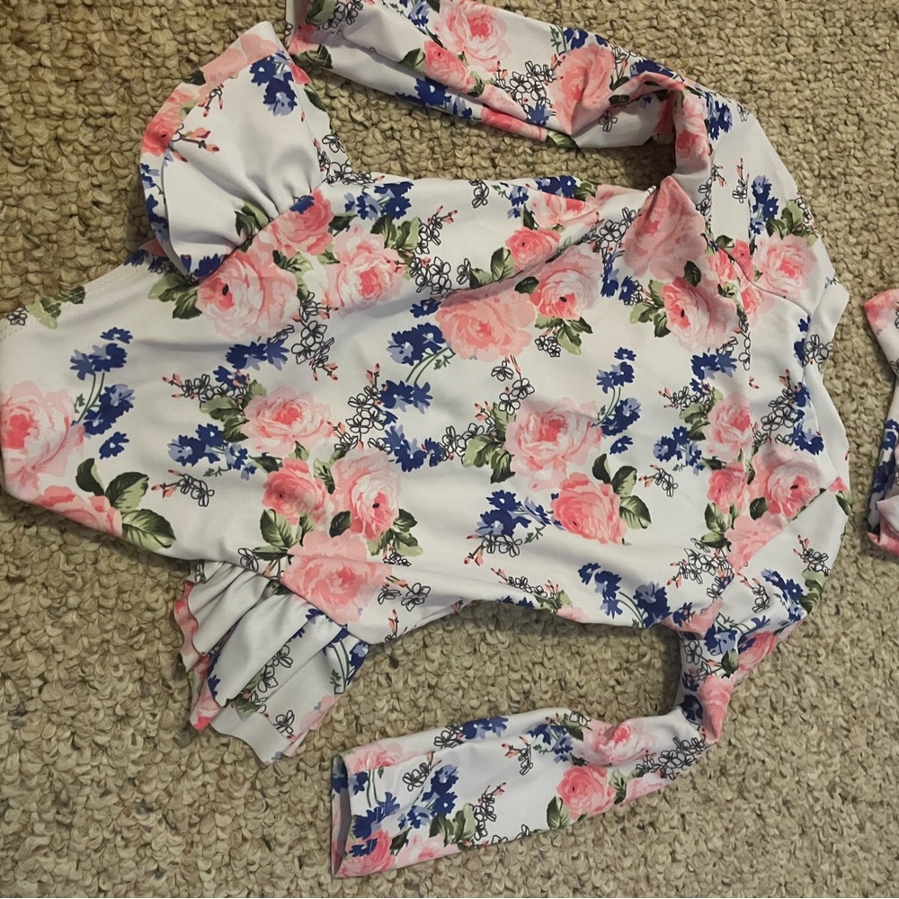 Tommy Bahama Kids Swim One Piece - Pink, Blue, Floral - Picture 5 of 5